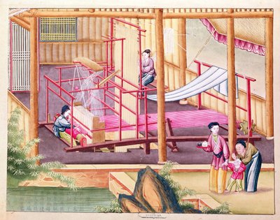 Weaving, from a Book on the Silk Industry by Chinese School